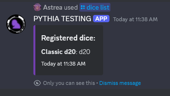 An example of listing die.