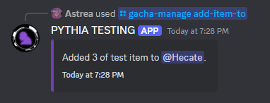 An example of /gacha-manage add-item-to.