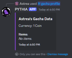 An example of /gacha profile.