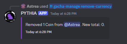An example of /gacha-manage remove-currency.