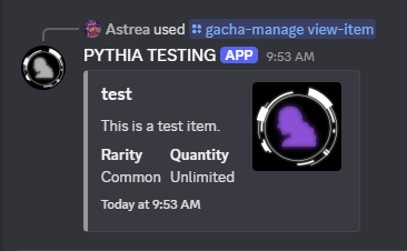 An example of /gacha-manage view-item.