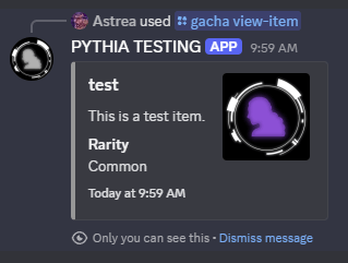 An example of /gacha view-item.