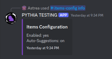 An example of an items system configuration.