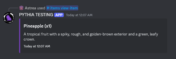 An example of /items view-item.