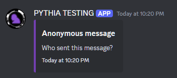 An example of an anonymous message.